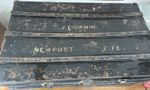 Antique Naval Military Metal Steamer Trunk Chest by J L & Co Bar Latch Locking