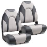 NORTHCAPTAIN A Pair of Marine High Back Folding Boat Seat, Charcoal/Light Grey