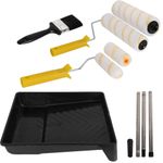 Paint Rollers Set Extension Pole Tray Brush Roller Sleeves Painting Wall Ceiling