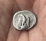 Lovely Roman Silver Denarius Vespasian, Eagle COS VI on Reverse