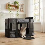 Foldable Soft Fabric Puppy Playpen Tent Portable Travel Dog Crate Cat Cage W Bag