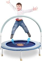 36'' Kids Trampoline Foldable Indoor Outdoor Rebounder Handle Safe Blue