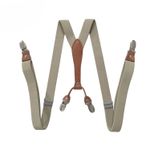 2.5cm Adult 4-clip Elastic Trousers Braces Suspenders Women Leather Nylon Rugged