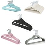 ANTI SLIP FLOCKED COAT CLOTHES HANGERS VELVET TROUSER TIE HANGING SPACE SAVING