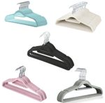 ANTI SLIP FLOCKED COAT CLOTHES HANGERS VELVET TROUSER TIE HANGING SPACE SAVING