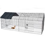 Metal Run Chicken Rabbit Guinea Pig Duck Ferret Dog Cat Pet Enclosure Roof Hutch