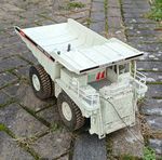 Hitachi HE-0808 1:50 Diecast Mining Truck Model Limited Edition White/Black/Red