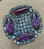 Antique Hatpin Exquisite Amethyst Glass 10 1/2”Long Quality 2 1/4” Top,