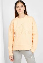Adidas Womens ID Glam Crew Neck Sweatshirt Jumper Orange Peach L DZ8679