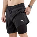 Puma Mens Run Favourite 2 in 1 Training Shorts Sports Gym Running Black S-XXL