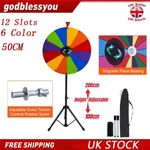 24" Color Prize Wheel Dry Erase Fortune Spinning Tabletop Floor Stand 12 Slots