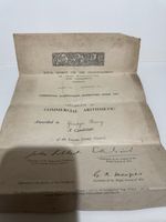 Original 1931 Royal Society of Arts Commercial Arithmetic Certificate London LCC