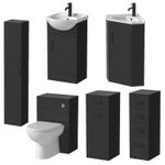 Bathroom Vanity Toilet Storage Laundry Combination Unit Basin Sink Modern Black