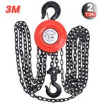 2 Ton 2000Kg Chain Block & Tackle Engine Lifting Hoist Pulley 3M Cable UK