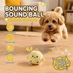 Interactive Squeaky Bouncing Chick Ball Dog Cat Toy Chew Resistant Slow Rebound