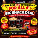 🍿 Cineworld Snack Deal  - Popcorn 2 Drinks & Sweets for £15 🍿 Read Description