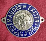 Vintage Maudes Of Exeter 1930s Enamel Dealership Dashboard Badge By Reliance 