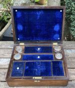 Antique 19thC. Rosewood Fitted Travelling Vanity Jewellery Box Casket c1860