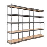 3 x Grey Steel Garage Shelving/Racking Unit 1800mmH x 900mmW x 450mmD 175KG UDL