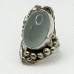 Diane Martz Artisan Ring Gray Labradorite Silver Size 8.25
