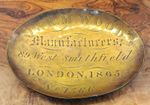 Antique 1865 Brass Printing Press Nameplate J & RM Wood London Typography Sign