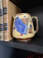 Antique Majolica Fan & Scroll Pitcher