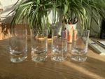 4 Signed "D" Dartington Crystal Dimple Tumblers 4" x 2.1/4"