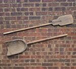 HUGE ANTIQUE WOODEN SHOVELS Pair Rustic French Farmhouse Wall Decor