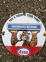 Esso “put A Tiger In Ur Tank” Performance Motoring Vintage Enamel Sign