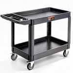 VEVOR Utility Service Cart 2 Shelf 550LBS 2 Swivel Wheels & 2 Fixed Wheels