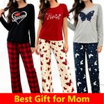 Ladies Pyjamas Women Pajama Set Multiple Print Long Short Sleeve Jersey Set of 3