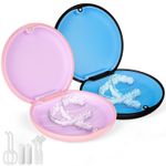 2pcs Retainer Case, Retainer Box for Invisalign, Slim Aligner Case with Magnetic