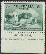 AUSTRALIA 1932 Bridge 5s bottom marginal John Ash - 47919