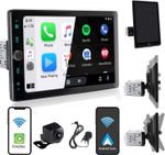 10.4'' 1 Din Car Stereo Apple CarPlay Android Auto Rotatable Radio BT USB Cam