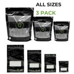 Grove Bags x3 All sizes Bundle Windowed Black - Smell Proof Terploc Technology