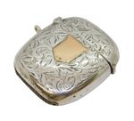 Art Deco 9ct Gold & Sterling Silver Floral Vesta Case Antique 1912 Birmingham