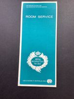 Royal Manhatten Hotel New York - Room Service Menu 1960's