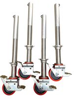 Alloy Tower Adjustable Legs & Castors Scaffold Wheels Youngman Boss - Set of 4