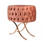SALE - BLUSHED - A tufted velvet pink bassinet finished with gold steel frame