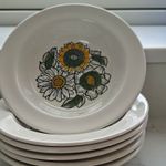 Biltons White Ironstone Bowl Staffordshire England Floral.
