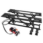 SwitZer 7000lbs Hydraulic Car Scissor Lift Folding Garage Jack with Wheels Black