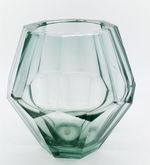 Andries Dirk Copier Smoke Glass Vase Leerdam Holland Faceted Art Glass Xclnt 