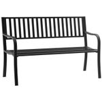 Metal Garden Bench, Outdoor Patio Garden Loveseat with Slatted Seat, Refurbished