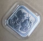 1oz .9999 Fine Silver Britannia and Liberty Square Bar - US & Royal Mint Collab