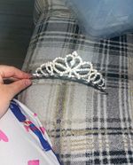 Silver Tone Rhinestone Bridal Tiara Headband, Tiara Style Hair Accessory