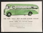 BEDFORD VEGA LUXURY COACH Sales Brochure SEP 1952 #544A