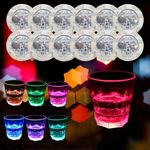 LED Coasters | Colour Changing | Stick On | Drinks Mat, Light Up Bottle | 12Pack
