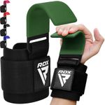 RDX Weightlifting Hooks Straps Non-Slip Rubber Coated Grip Padded Wrist Wrap-Gym