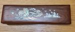 Japanese Vintage Laquer and Mother of Pearl Inlay, Chop Stick + Rests ...H.