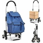 Heavy Duty 3-in-1 Folding Stair-Climbing Hand Truck 45x41x98cm 56L 6-Wheel 110lb
